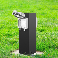 Mini borne électrique de jardin extérieure personnalisable avec prises multi-normes internationales, design vertical sur pied