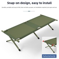 Lit de camp pliable à cadre métallique, lit d'urgence portable pour une personne en tissu Oxford, lit de secours éphémère