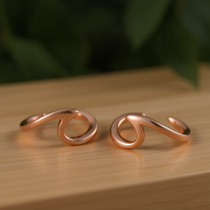 Rose Gold Geometric <b>Rings</b> Stainless Steel Modern Design Unisex Daily Wear Gift Jewelry - Product Image 2