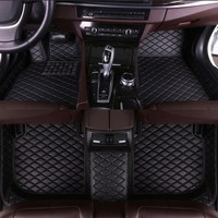 Tapis de sol de voiture Infiniti Lolly sur mesure en cuir de luxe, motif diamant de 10 mm d'épaisseur, ensemble complet, protection toutes saisons
