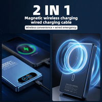 Powerbank Ultra Tipis Portabel 22.5W PD 15W Pengisian Daya Magnetik Nirkabel Cepat dan Ramping 10000mAh dengan Layar TFT USB-C