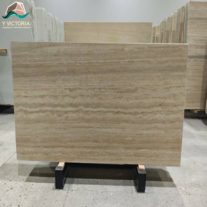 Losas de Mármol Travertino Beige al por Mayor de Fábrica, Losas de Piedra Natural Pulida con Vetas para Pisos y Revestimientos de Hoteles de Lujo - Product Image 1