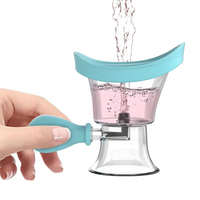 Gobelet de rinçage portable en silicone avec support, flacon de lavage oculaire à pression d'air, réservoir de nettoyage portable