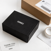 Caja de Cartón Corrugado Negra para Envíos, Impresa Personalizada con Logotipo