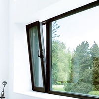 Fenêtres de patio à double action en aluminium, inclinables et pivotantes, pour entrée et couloir, avec système de levage par le haut