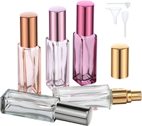 Flacon de parfum rectangulaire en verre dégradé bleu rose 5ml 10ml rechargeable anti-fuite avec capuchon pulvérisateur à fine brume pour parfum et eau de Cologne