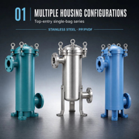 Système de filtration à sacs en acier inoxydable industriel efficace, grande surface de filtration pour un débit rapide