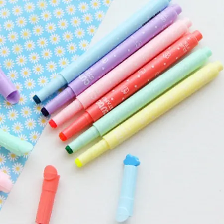 De alta calidad de Color caramelo Kawaii marcadores tintas sello de pluma creativa marcador pluma escuela suministros de papelería de oficina