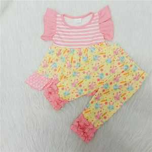 Conjunto informal rosa con estampado floral y lazos de calabaza para niñas (12-18 meses a 7-8 años) Primavera Verano - Product Image 6