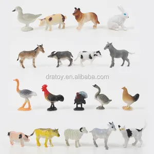 Fábrica al por mayor barato de plástico de PVC Mini juguetes de animales de granja de alta calidad exquisitos modelos de animales pequeños simulados para decorado