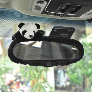 Y0219 Creative Panda Poupée Rétroviseur Couverture Accessoires De Voiture Universels avec Décor Animal pour Kits Intérieurs Conception De Bande Dessinée - Product Image 2