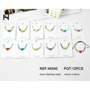 Bracelets en perles d'étoiles de mer colorées, en acier inoxydable, faits à la main, lot de 12 pièces, cadeau unisexe, style mignon - Product Image 1