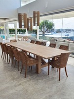 Prix de gros simplicité meubles de maison en bois massif carré dîner intérieur cuisine en bois tables de restaurant