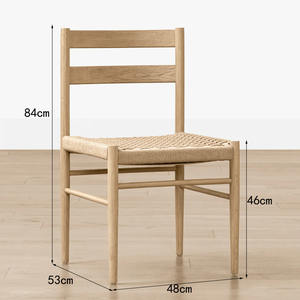 Modern Mid-Century estilo madeira maciça Rattan jantar cadeira para Home Offices Hotéis Apartamentos para jantar e café - Product Image 2