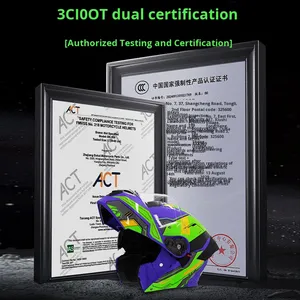 Thiết Kế Thời Trang Mới 3C/Dot Chứng Nhận Người Đàn Ông Phụ Nữ An Toàn Cưỡi Đôi Visors Flip-up Xe Máy Mũ Bảo Hiểm Đầy Đủ Mặt Mũ Bảo Hiểm - Product Image 3