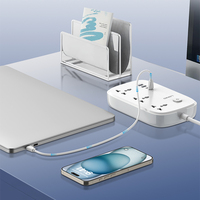 LDNIO SC6 3250W Regleta de Enchufes con 3 Tomas Universales de Alta Potencia, Interruptores de Extensión con 2 Puertos USB-C + 2 Puertos USB-A