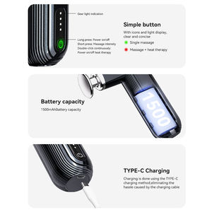 Pin OEM 4 tốc độ 1500mAh, 4 đầu <span class=keywords><strong>massage</strong></span>, máy mini cầm tay chuyên nghiệp, động cơ không chổi than, <span class=keywords><strong>massage</strong></span> toàn thân bằng rung - Product Image 6