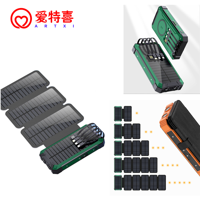 Top Ranking High Capacity Wireless Solar Powerbank 20000mah Solar Power Bank Waterproof 30000mah for Camping Outdoors