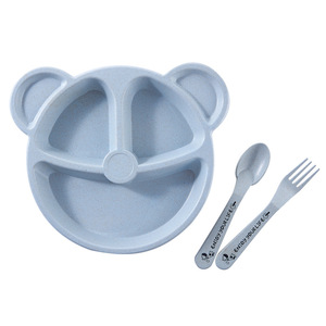 Ensemble d'assiettes divisées pour enfants en paille <span class=keywords><strong>de</strong></span> blé avec cuillère et fourchette, plateau <span class=keywords><strong>de</strong></span> repas écologique pour bébé, Cuchara, vaisselle <span class=keywords><strong>de</strong></span> cuisine, sans BPA - Product Image 5