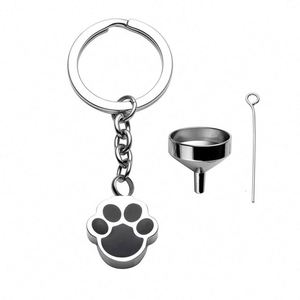 Custom Personalized Stainless Steel Dog Paw Keychain Cartoon Style Pet Puppy Cremation Jewelry <b>Memorial</b> Pendant <b>Keepsake</b> Ashes - Product Image 3