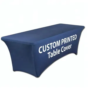 Custom Printed Fitted Table Covers 6 Foot 8 Foot With Your Logo Colorful Rectangular Fitted Tablecloth