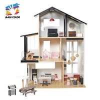 Kit de meubles de jeu de rôle de simulation populaire maison de poupée familiale en bois pour enfants W06A539