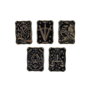 Dark Punk Gothique Bijoux Accessoires Émail Pin Set Métal Badges Avec Soleil Lune Oiseau Lion <span class=keywords><strong>Mort</strong></span> <span class=keywords><strong>Tarot</strong></span> Lettres Style Gothique - Product Image 4