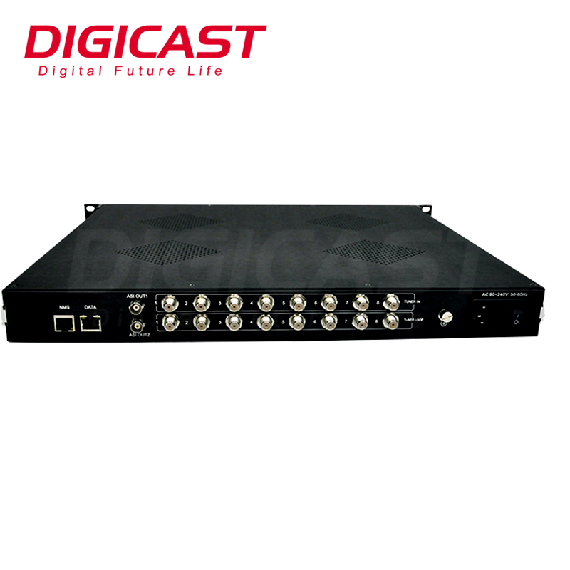 24 En 1 DVB a IP Gateway DVB-C/S/S2/ISDB-T al receptor de satélite IP equipo de radiodifusión de TV Digital