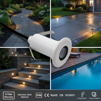 Mini projecteur LED encastré étanche IP68 pour escalier, 12V 24VDC, 1W/3W, 52mm, en acier inoxydable, pour piscine