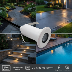 Mini Lámpara LED Sumergible para Escaleras, 12V 24VDC, <span class=keywords><strong>Foco</strong></span> de 1W/3W, 52mm, Acero Inoxidable, Luz Empotrada para <span class=keywords><strong>Piscina</strong></span> - Product Image 1
