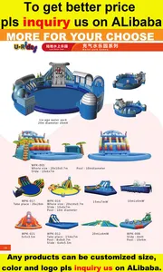 डबल स्लाइड के साथ डबल पूल एक्वा पार्क उपकरण पानी स्लाइड पूल parc aquatique शहर पार्क के लिए inflatable हाथी पानी पार्क