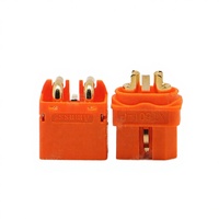 Connecteur de batterie avionique haute intensité Amass XT60IPW-M/XT60I-F mâle/femelle 4P avec bornes en cuivre et boîtier de signalisation PA, modèle orange