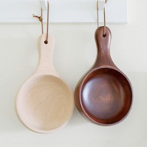 Wooden <b>Bowl</b> With Solid Wood Handle Handmade For Home Use Korean Style <b>Bowl</b> - Product Image 1