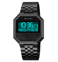 Jam Tangan Sport SKMEI 2350 Dial Persegi Bahan Stainless Steel dengan Fitur Stopwatch & Alarm Tahan Air 30m Jam Tangan Bisnis Mewah untuk Pria