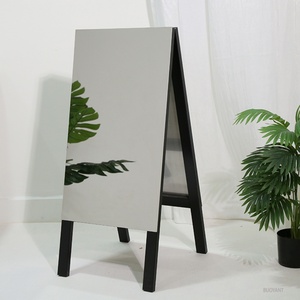 Advertising Outdoor Display Stainless Steel A-Frame Sidewalk Sign Stand <b>Mirrored</b> a Frame Sign Board for Shop Storefront - Product Image 4
