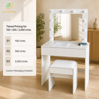 Coiffeuse Joystar avec miroir éclairé, station de maquillage avec tabouret, table de toilette pour chambre à coucher, idéale pour les projets de mobilier de salon