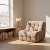 Ensemble de canapés modernes en tissu compressé, design modulaire, garnissage en éponge haute densité, emballé sous vide, fauteuil paresseux individuel