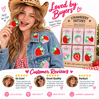 Patch brodé thermocollant ou à coudre, motif fraise, fruit mignon, rose, rouge, fleur Kawaii, vente en gros