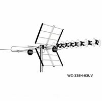 Antenne Yagi extérieure WC-338H-03UV à gain élevé, 13 éléments, UHF VHF, longue portée, pour télévision numérique, étanche, montage sur poteau SMA