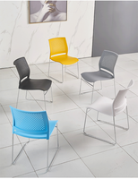 Vantervi Chaise de visiteur de style moderne Mobilier de conférence en plastique sans accoudoirs pour salle de réunion