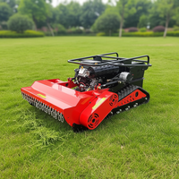 Mesin Pemotong Rumput Otomatis 1000mm dengan Remote Control, Robot Pemotong Rumput Lereng, Dilengkapi Baterai Berkapasitas Tinggi untuk Pekerjaan Pertanian Berkelanjutan