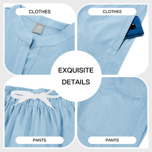Women's Plus Size Work Uniform Split Set Moisture Wicking Solid Color Casual Summer Clothes For Doctors Nurses Beauty Salons - Product Image 3