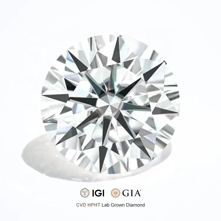 Bijoux Goldleaf 0.5ct 1ct 2ct 3ct Prix de gros D VVS Lab Created Diamond IGI GIA Certified Loose HPHT CVD Lab Grown Diamond