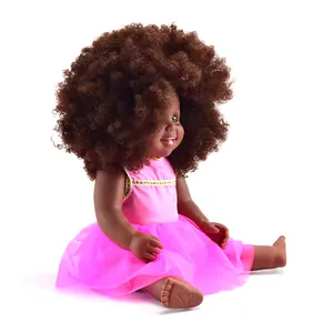 아기 플라스틱 어린이 패션 아름다운 18 인치 블랙 소녀 인형