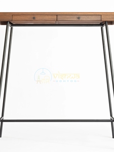 Hallden Walnut <b>Console</b> <b>Table</b> with Drawer <b>Slim</b> Metal Legs Wooden Storage Compartment Modern Sofa <b>Table</b> Elegant Home Furniture - Product Image 2