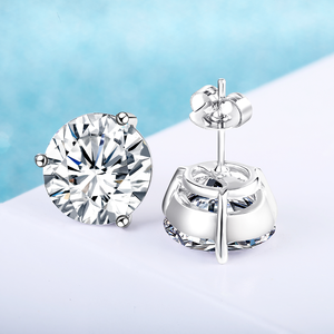 Premium Brilliant Cut Heart Crown Luxury <b>Stud</b> Earrings <b>Silver</b> Natural Stone Tarnish Resistant Waterproof Fine - Product Image 5