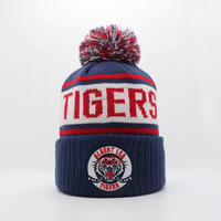 Casquette personnalisée de haute qualité avec logo brodé, avec votre propre logo personnalisé, 100% acrylique, bonnet d'hiver chaud avec pompon