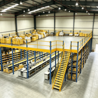 Étagère de mezzanine en acier massif HONGXIN, robuste, sans boulons, en acier laminé à froid, revêtement poudré, résistant à la corrosion, réglable, 2-3 niveaux