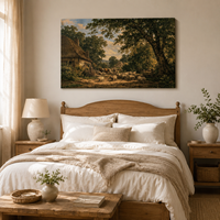 Peinture à l'huile vintage de village agricole européen, échantillons OEM ODM prêts en moins d'une journée