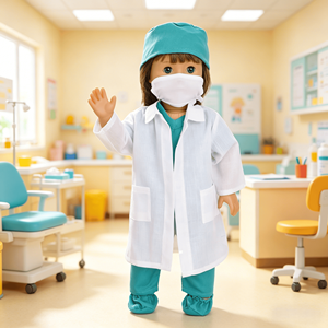 Costume de <span class=keywords><strong>docteur</strong></span> pour poupée américaine MSYO 18 pouces, tenue médicale pour jeux d'imitation et cadeaux en gros - Product Image 2
